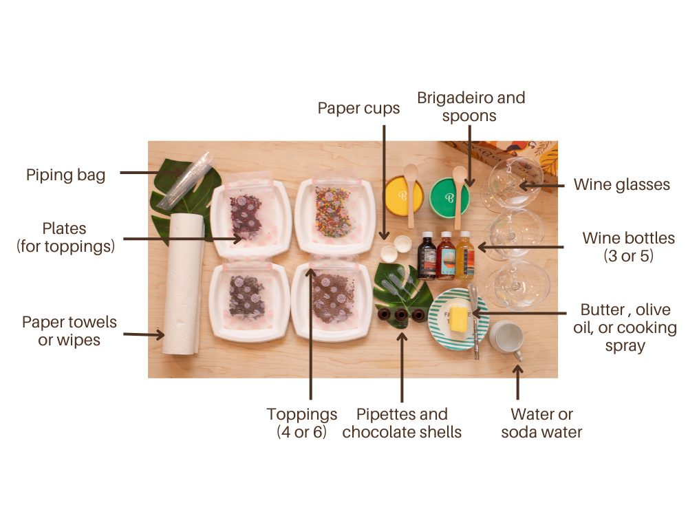 Wine and Chocolate Brigadeiro Pairing Experience Set Up